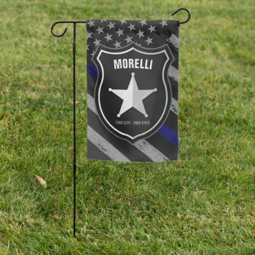 Personalized NAME Police Officer Sheriff Cop Flag