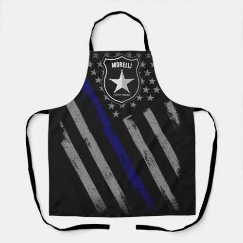 Personalized NAME Police Officer Sheriff Cop Flag Apron
