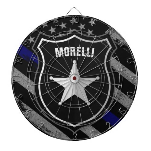 Personalized NAME Police Officer Sheriff Cop Flag Dart Board