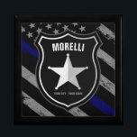 Personalized NAME Police Officer Sheriff Cop Flag Gift Box<br><div class="desc">Personalized NAME Police Officer Sheriff Cop Flag Design - Thin Blue Line - Customize with your Name or Custom text! ♥ Highway Patrolman</div>