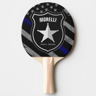 Personalized NAME Police Officer Sheriff Cop Flag Ping Pong Paddle