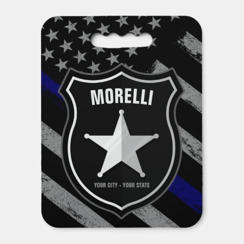 Personalized NAME Police Officer Sheriff Cop Flag Seat Cushion