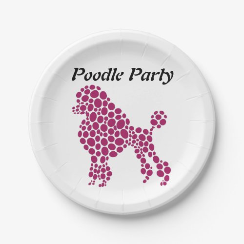 Personalized Name Poodle Party Paper Plates