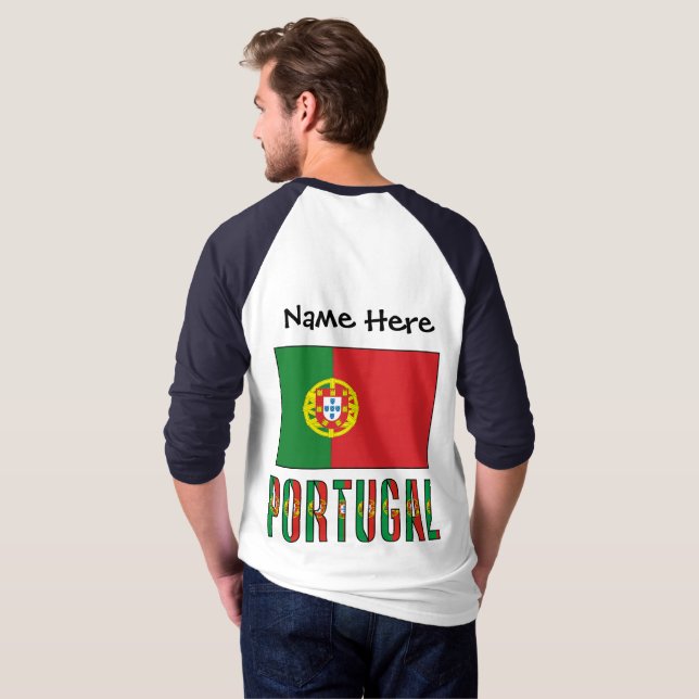 Personalized Name Portugal Flag T-Shirt (Back Full)