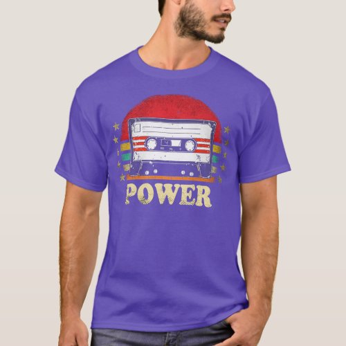 Personalized Name Power Vintage Styles Cassette  T T_Shirt