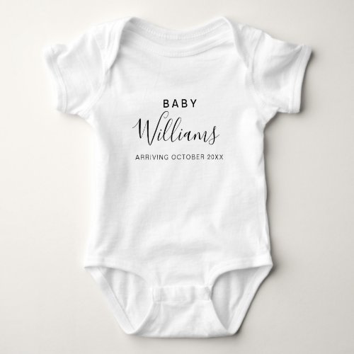Personalized Name Pregnancy Announcement Baby Bodysuit