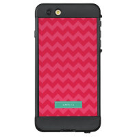 Personalized Name Preppy Pink Chevron Pattern LifeProof NÜÜD iPhone 6 Plus Case