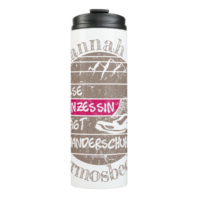 personalized name Princess hiking shoes Thermal Tumbler (Front)