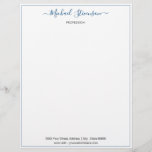 Personalized Name Profession Address Letterhead<br><div class="desc">Custom Colors and Font Simple Personalized Letterhead with Your Name Profession Address Contact Information Personal / Business Modern Framed Design - Add Your Name - Company / Profession - Title / Address / Contact Information - Website / E-mail / Phone / more - Choose / add your favorite font -...</div>