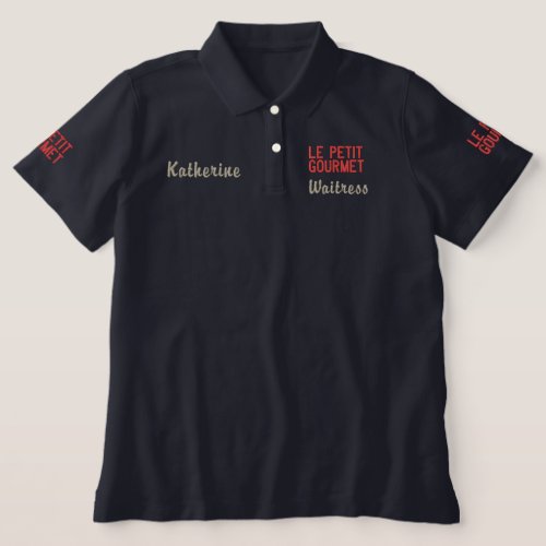 Personalized Name Professional Kitchen Waitress Embroidered Polo Shirt