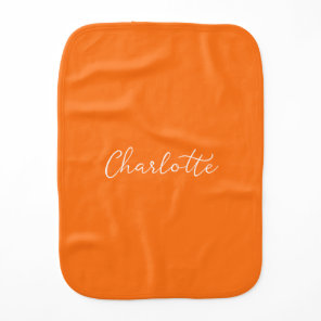 Personalized Name Pumpkin Colored baby burp cloth