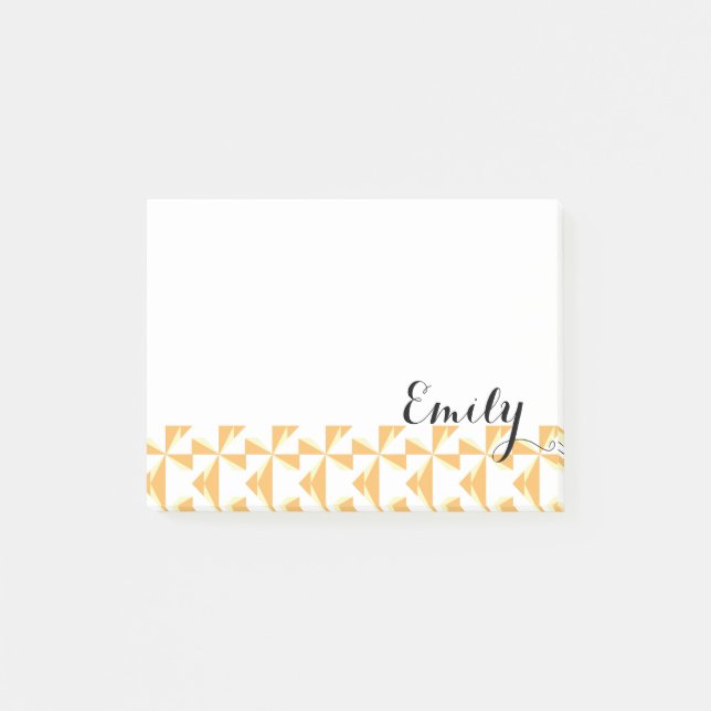 Personalized Name Pumpkin Pinwheels Post-it Notes (Front)
