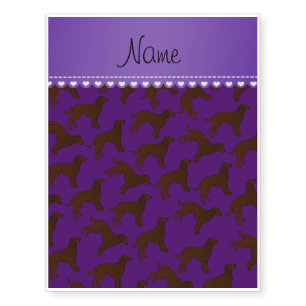 Personalized name purple american water spaniels temporary tattoos