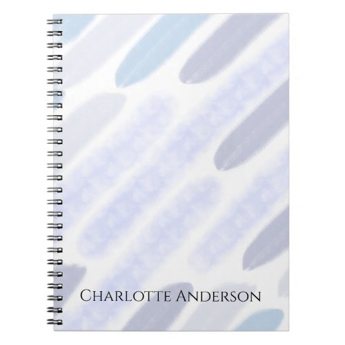 Personalized Name Purple Blue Stripe Notebook