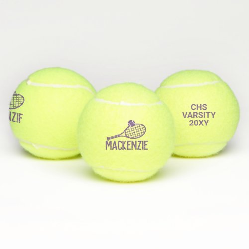 Personalized Name Purple Custom Tennis Balls