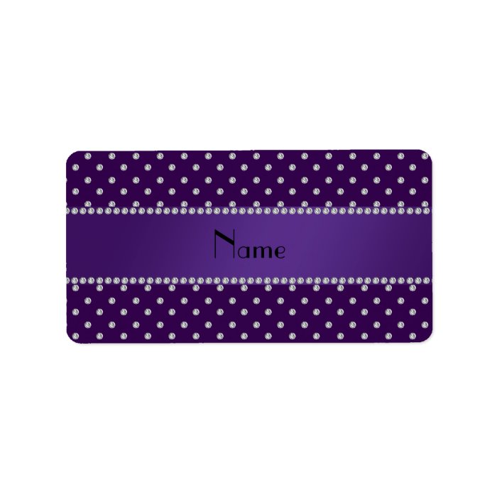 Personalized name purple diamonds custom address labels