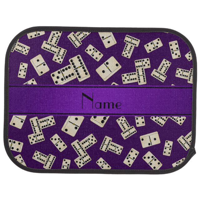 Personalized name purple dominos car mat (Rear)