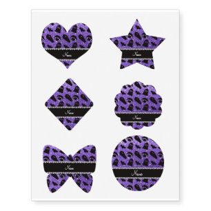 Personalized name purple glitter vampire temporary tattoos
