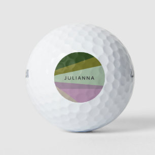 Personalized Name Purple Green Unique Golfer Gift Golf Balls