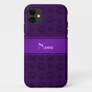 Personalized name purple justice scales iPhone 11 case