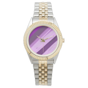 Personalized Name Purple Lavender Stripes  Watch