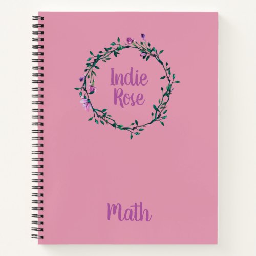 Personalized Name Purple Math Composition School Notebook