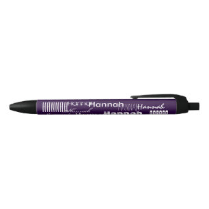 Personalized Name Purple Pen