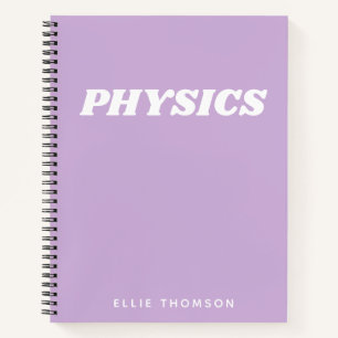 Personalized Name Purple Physics School Class Lab Notebook