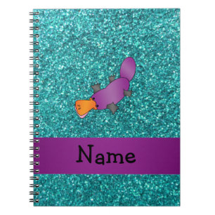 Personalized name purple platypus notebook