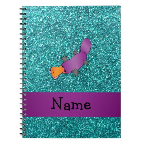 Personalized name purple platypus notebook