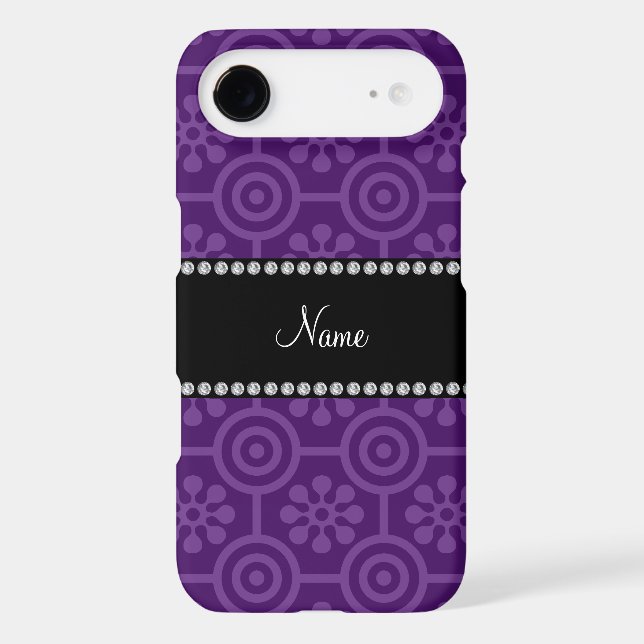 Personalized name purple retro flowers Case-Mate samsung galaxy case (Back)