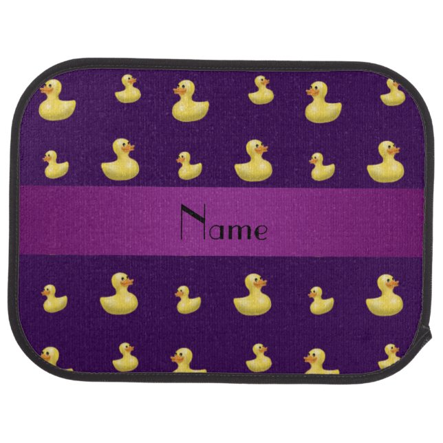 Personalized name purple rubber duck pattern car mat (Rear)