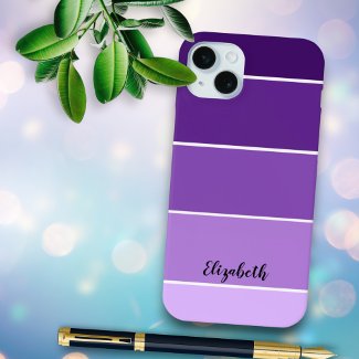 Personalized Name Purple Stripe Color Palette Chip