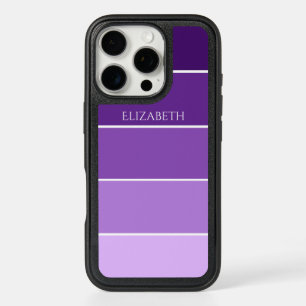 Personalized Name Purple Stripes Color Paint Chip iPhone 16 Pro Case