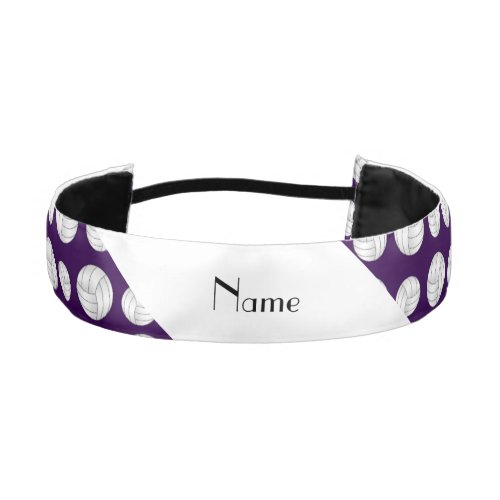 Personalized name purple volleyball balls athletic headband