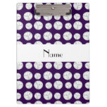 Personalized name purple volleyball balls clipboard