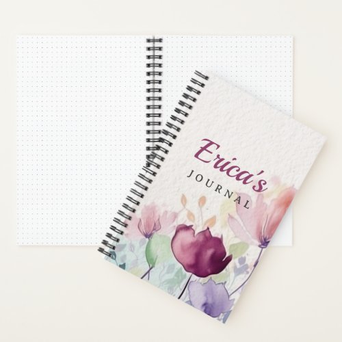 Personalized Name Purple Watercolor Bullet Journal