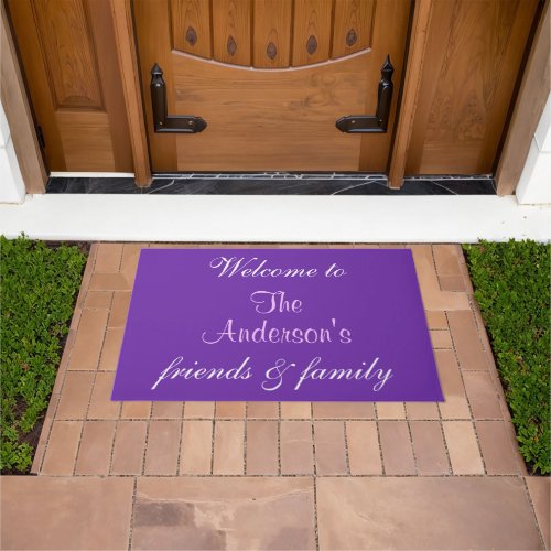Personalized Name Purple Welcome Doormats