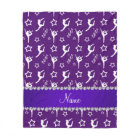 Personalized name purple white gymnastics stars