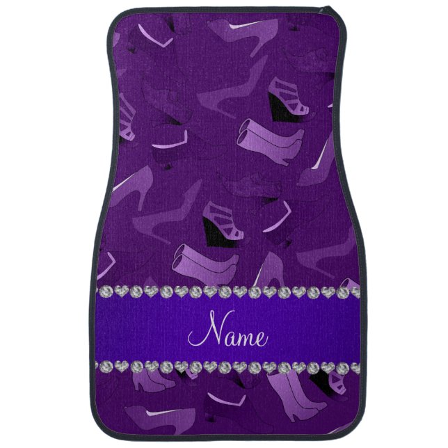 Personalized name purple women's shoes pattern car mat (Front)