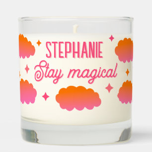 Personalized Name Quote Pink Clouds Dopamine Decor Scented Candle