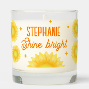 Personalized Name Quote Sunflower Dopamine Decor Scented Candle