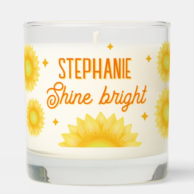  Personalized Name Quote Sunflower Dopamine Decor Scented Candle (Front)