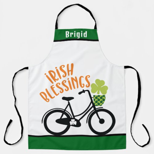 Personalized Name Quotes Irish Blessings Shamrock Apron