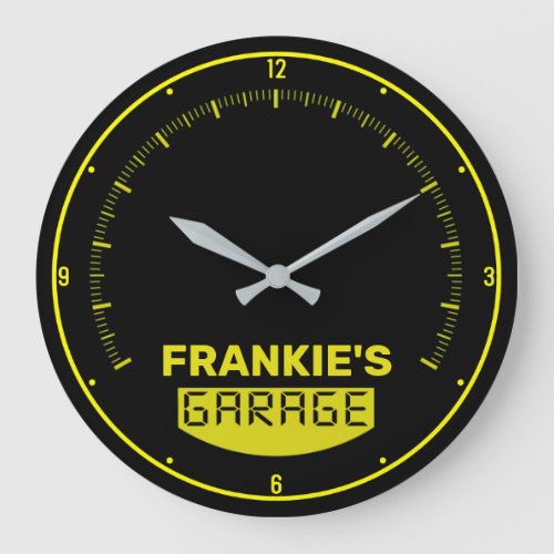 Personalized NAME Racing Car Speedometer Garage Large Clock