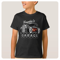 Personalized NAME Racing Flames Hot Rod Garage