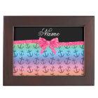 Personalized name rainbow anchors glitter bow