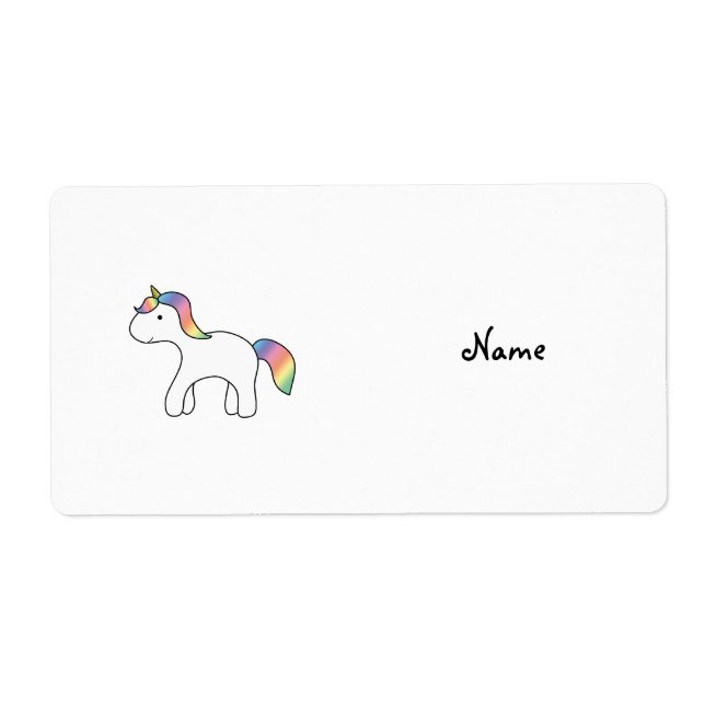 Personalized name Rainbow baby unicorn Label (Front)