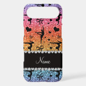 Personalized name rainbow glitter gymnastics iPod touch (5th generation) cover (Back)