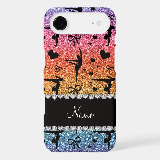 Personalized name rainbow glitter gymnastics iPod touch (5th generation) cover (Back)